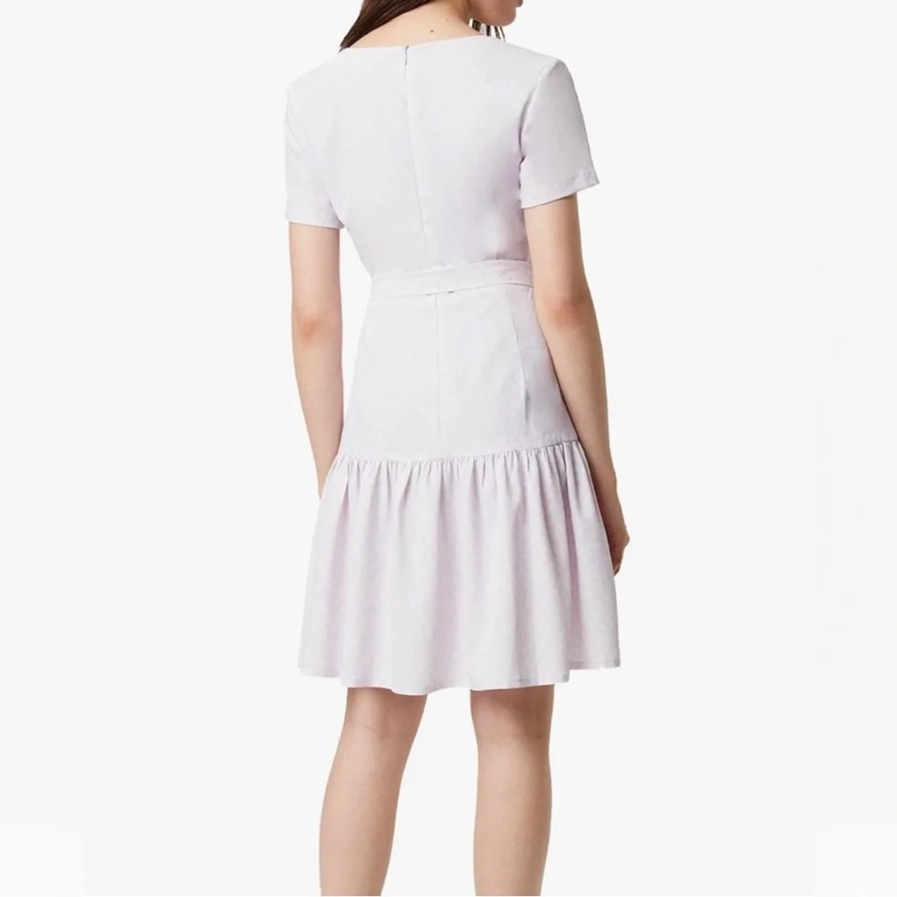 French Connection Mono Armoise Lavender Floral Wrap Mini Dress - Picture 5 of 13